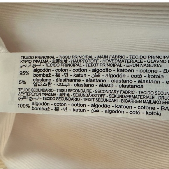 New! Zara White Ruffle  Ribbed Stretch Mini Dress Size Lrg - Picture 7 of 7